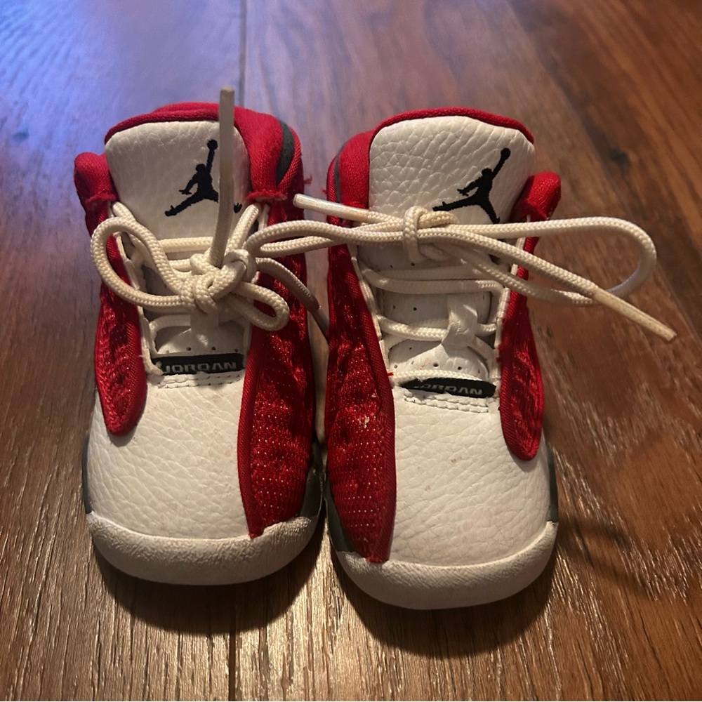 Nike Air Jordan 13‎ Retro TD Red Flint White  Toddler Kids Shoes 4C